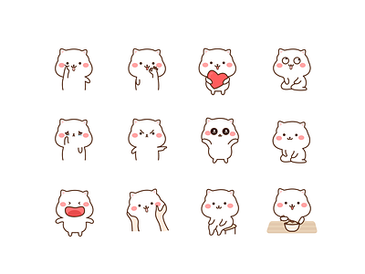 CAT Emojis animal cat design happy white