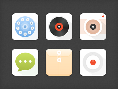 Flat Icons app branding chat colour flat icon message music telephone theme ui