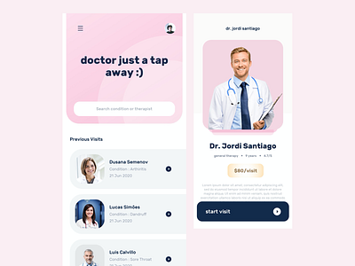 Online Doctor & Therapist Consultation App Concept