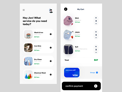 Laundry Booking App- Mobile Screens agency app booking cart checkout design ecommerce ios laundry laundry app laundry service laundryserviceapp on demand product design ui