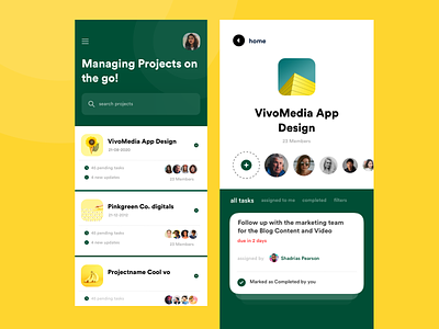 Project Management app- Mobile Screens app design ios jira management management app management tool manager mobile pending project project management project365 projects saas tasks team team members tool