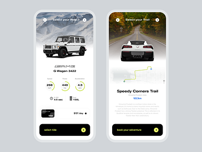 Off Road Adventure Ride : Mobile Screens automobile booking booking app car design ecommerce ferrari hiking hills ios mercedes racing roads sports supercar tourism trail travel trek vacation