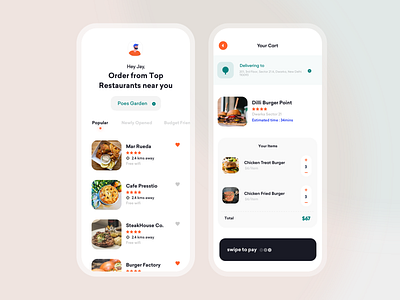 Restaurants around me by Ajay Shekhawat for F22 Labs on Dribbble