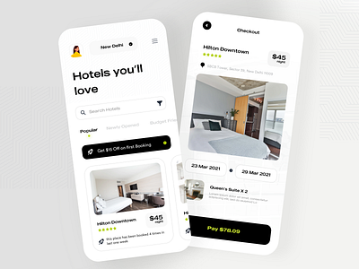 Hotel Booking Online Reservation Travel App booking booking app checkoit coupons deal design ecommerce ecommerce app holiday hotel hotel app hotel booking ios mobile ui payment product design rooms ui vacation