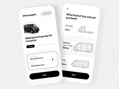 Shipping Van Booking Application app booking booking app booking system booking.com bookings design moving product design selection shifting shiftingservices size trucks vans