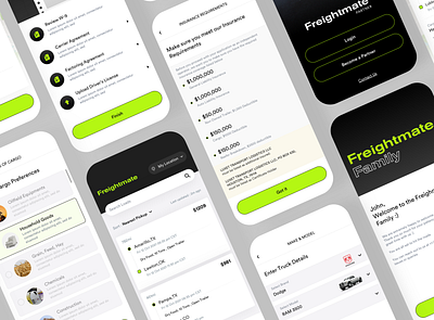 Freight and Trucking Partner Application - 8 - Collection app colors comment dashboard design designcollage designs ecommerce freight hauling ios listings on demand pop product design ride top post trending trips trucking