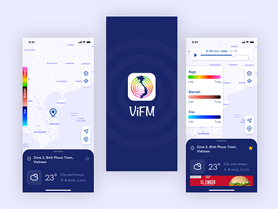 ViFM Flood App mobile app design ui ux