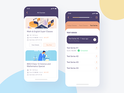Online preparation for competition exam app allcourses app ui cleandesign courses design education education app educational learning app minimal onlinecources onlinestudy test testseries typography ui ux