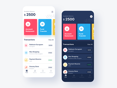 Daily Track Expenses & Fund Transfer 2020trend app ui cleandesign design expensemanager expenses fundtransfer groccery home mobileapp smart smartui