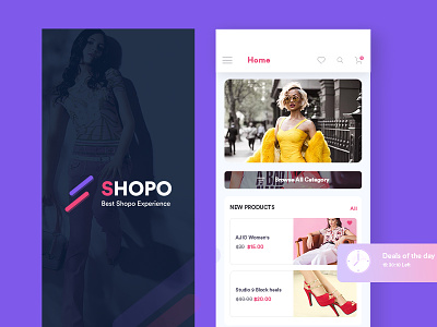 SHOPO APP app ui design home page shopping app