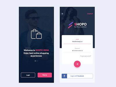 SHOPO APP Onboarding app ui creative design login prelogin