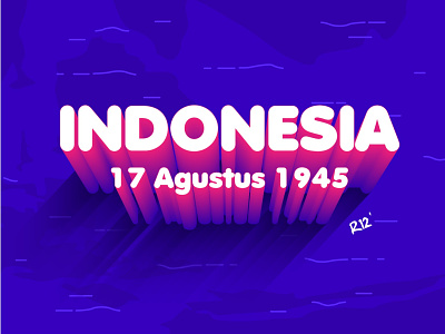 Indonesia 17 August 1945 branding design illustration logo typography vector