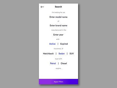 PreOwned Cars App - Search search