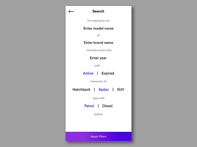 PreOwned Cars App - Search search