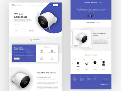Web Camera website landing page landing page design product website web camera landing page website design