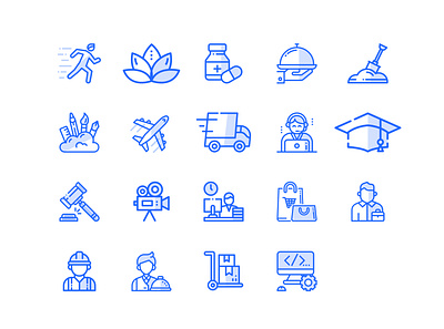 DS Icon Set blue categories icons illlustration online professions webui