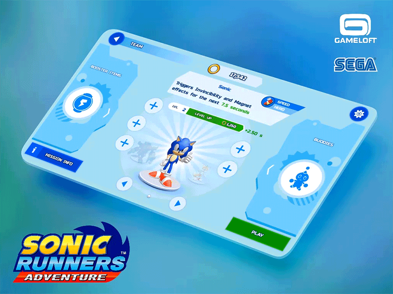 Sonic Runners Adventure android animations game gameloft interface ios lowprofile motion runners sega ui ux