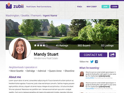 Real Estate Website Agent Profile