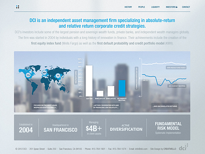 DCI Website Design corporate financial graphs investments web website website design
