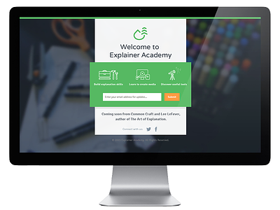 Explainer Academy Landing Page academy explanation green icons lander landing page web website