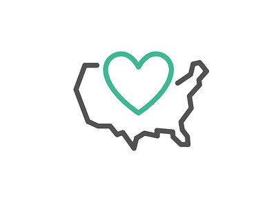 50 States Apparel logo 50 states apparel branding design heart icon logo united states usa