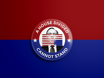 A House Divided button button frog flag house divided house of cards lincoln politics stars usa