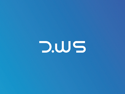 DWS blue future futuristic identity letters logo services type typography web wordmark