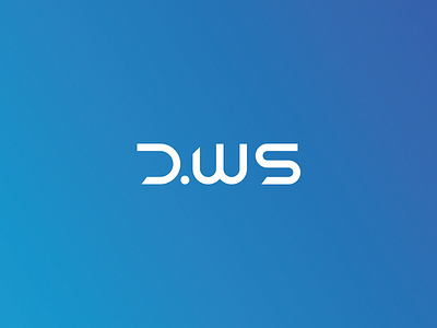 DWS blue future futuristic identity letters logo services type typography web wordmark