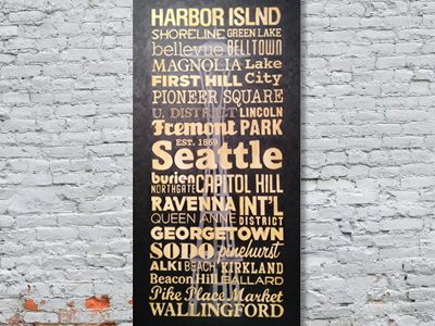 Seattle Painting art illustration location poster oil painting painting seattle space needle typography