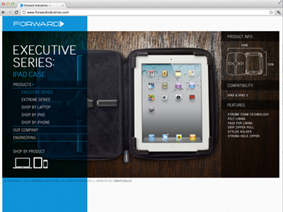 Forward Website Product page device cases forward industries product design technology website website design