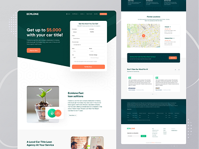 ECMLONE-Landing page branding clean design interface loan loans minimal modern ui website