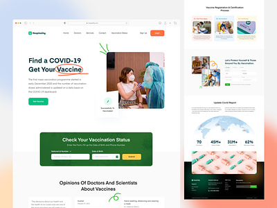 Hospitality-landing page-covid-19 clean covid 19 design hospital hospital manegment landing page minimal modern ui ux vaccination certificate web application
