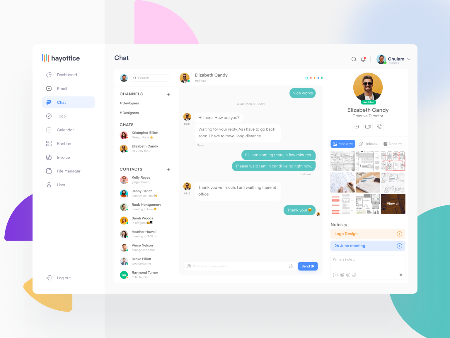 Chat Design- office Management Web Application by Aziz Howlader on Dribbble