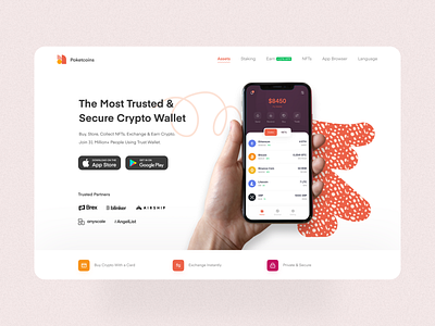Crypto Wallet Website bitcoin boin clean crypto wallet design minimal modern netbanking nft nft webstie poketcoin wallet webapplication website