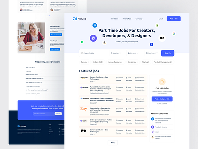 Pick-job, Par-time job, Search for jobs design dribbble intreface landing page minimal search trending design ui ui designer uiux designer website