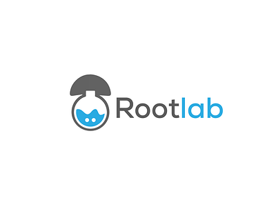 Rootlab logo concept clean icon lab mushroom