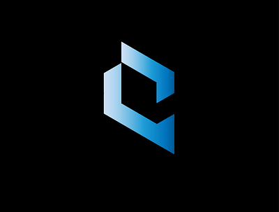 Letter C clean geomatric gradient logo grid letter c logo logo design