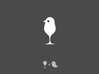 Wine + Birdie Logo Idea bird creative icon logo logoidea logotype white wine