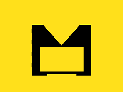 M TV Logo concept branding clean logo logotype new logo typogaphy yellow