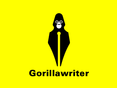 Gorilla Writer Logo Concept animal concept creative gorilla idea logo logotype writer