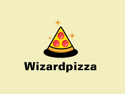 Wizardpizza logo concept clean fastfood food imspiration logo logotype pizza soimple wizard