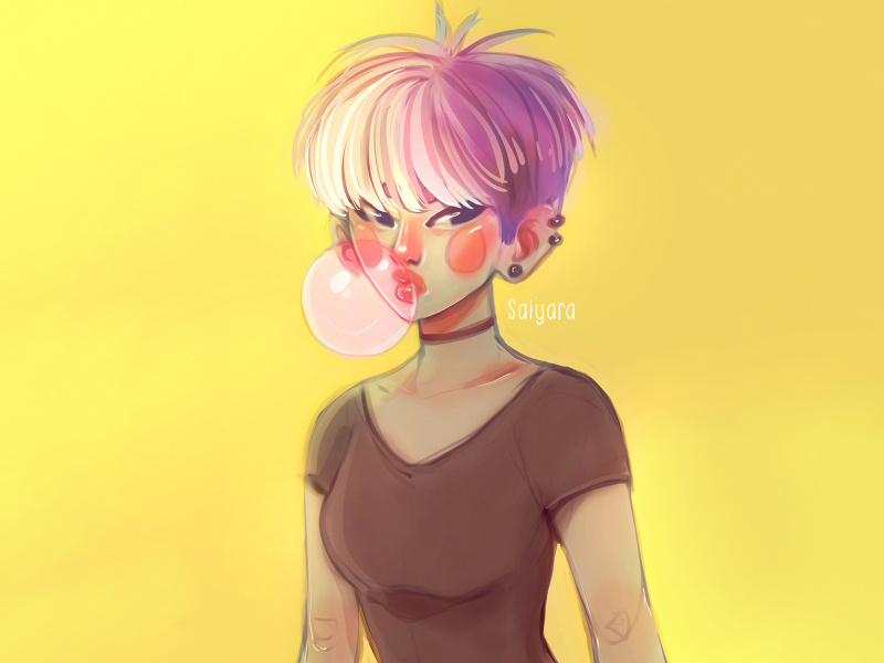 Bubblegum Girl by Saiyara on Dribbble