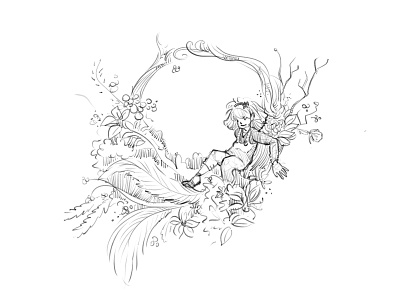 Wreath art artoftheday artwork character characterdesign digital doodle drawing fantasy human illustration krita line lineart nature originalart pencil sketch tree wreath