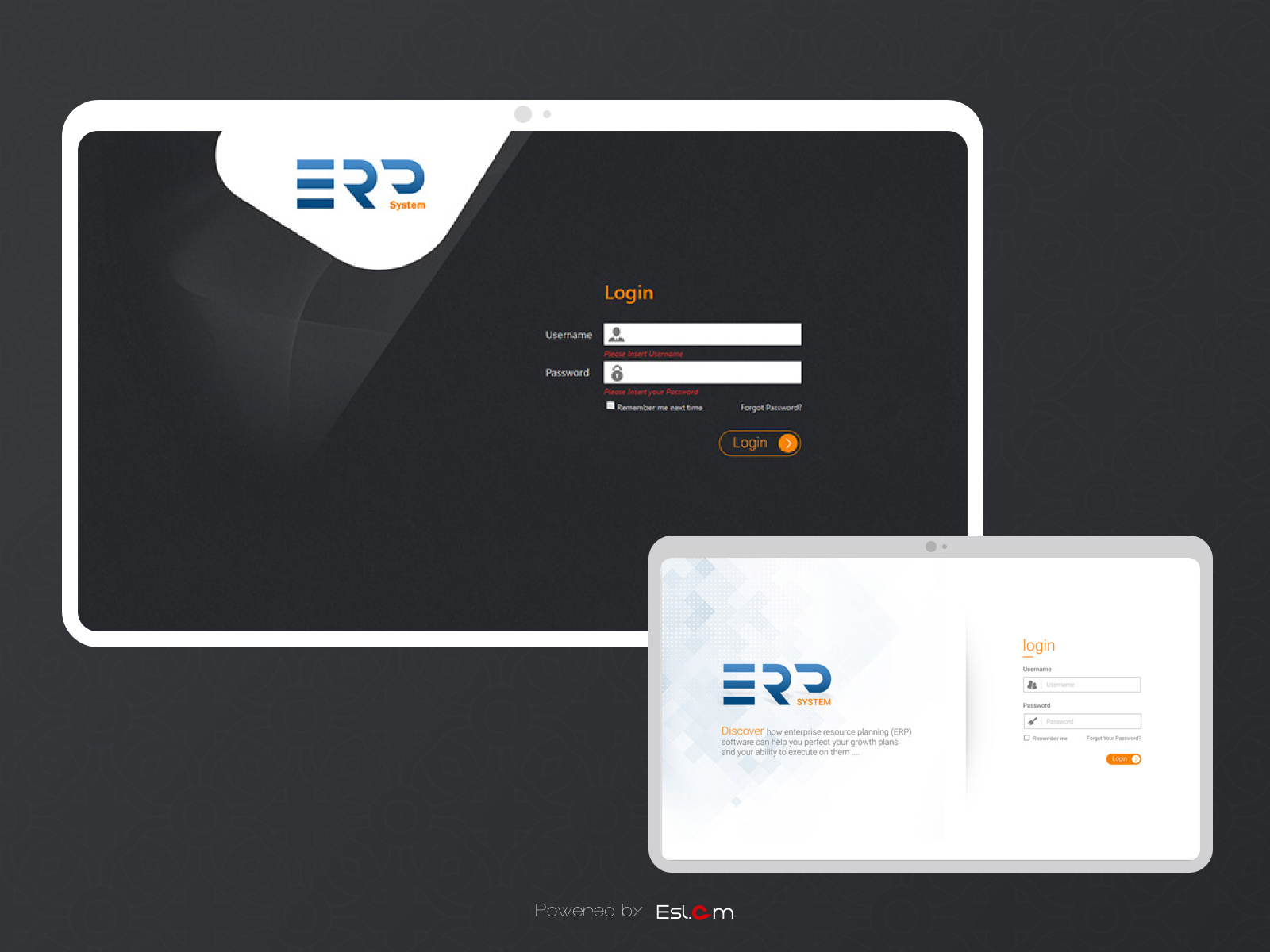 ERP system login by Eslam Aly on Dribbble