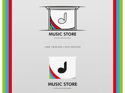 Music Store Logo Design branding design graphic design line ar line logo logo presentation design