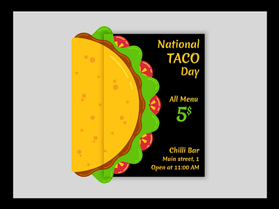 Taco food poster series design 2d flat flat design flat graphic food illustration vector print poster taco