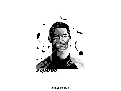 Cristiano Ronaldo Vector Illustration. asjad mehtab black white cristiano ronaldo fifa football illustration illustration artist players so soccer sports vector art vector illustration