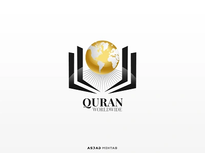 Quran Worlwide Logo Design arabic arabic logo book globe identity inspiration islamic design logo quran vector