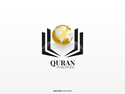 Quran Worlwide Logo Design arabic arabic logo book globe identity inspiration islamic design logo quran vector