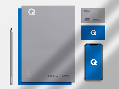 Qwave brand design branding design identity logo print qwave stationery typography